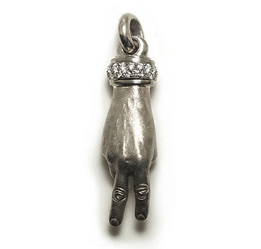 The Peace Sign with Hemera Cuff 750 Palladium White Gold with VS Diamonds 