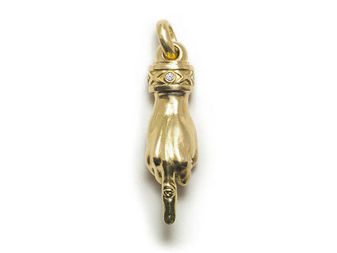 The Servant with Tristan and Isolde Cuff 750 Yellow Gold with VS Diamonds